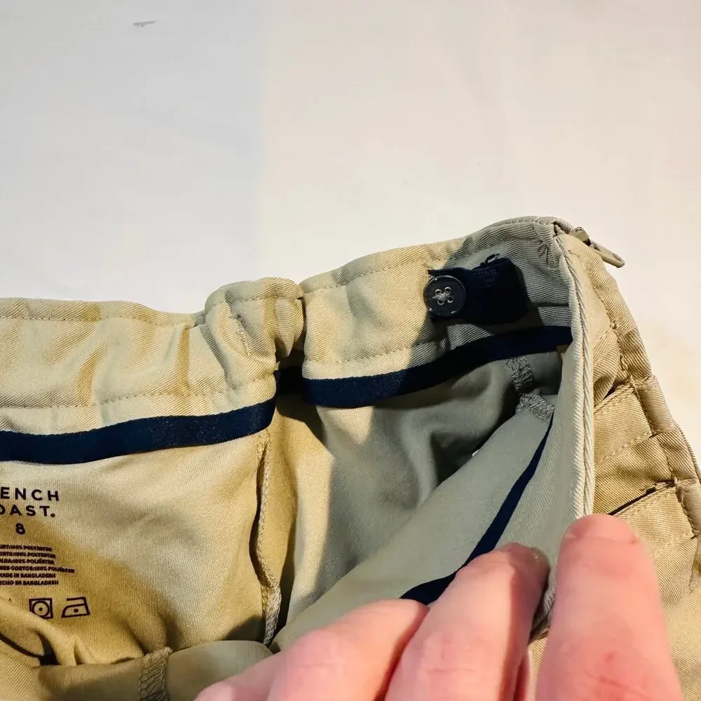 French Toast School Uniform Khaki Adjustable Pleated Two Tab Scooter Skort Sz 8
